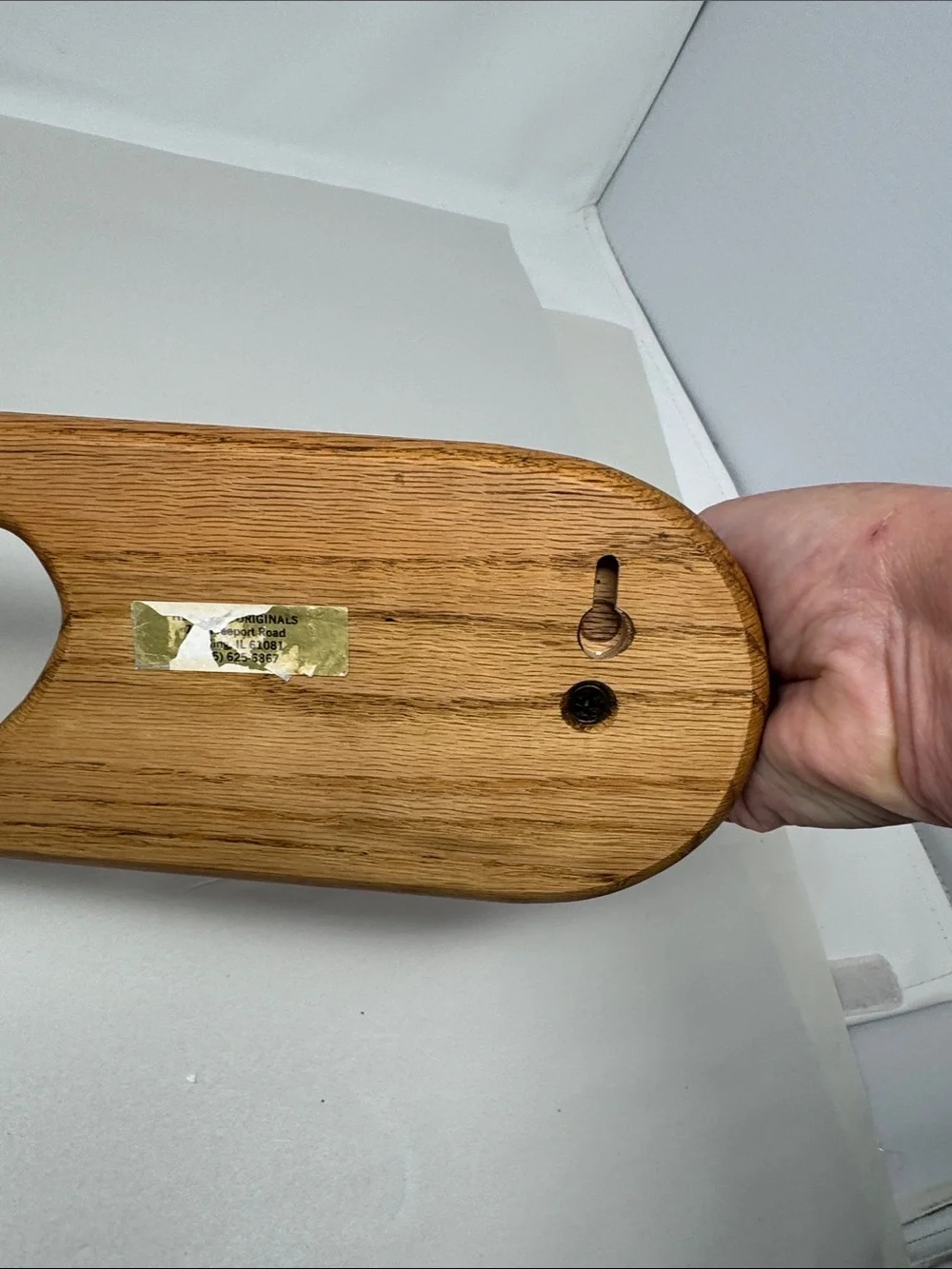 Wood Wall Hook Rack with Heart Cutout Oak Wall Hanging Cottagecore
